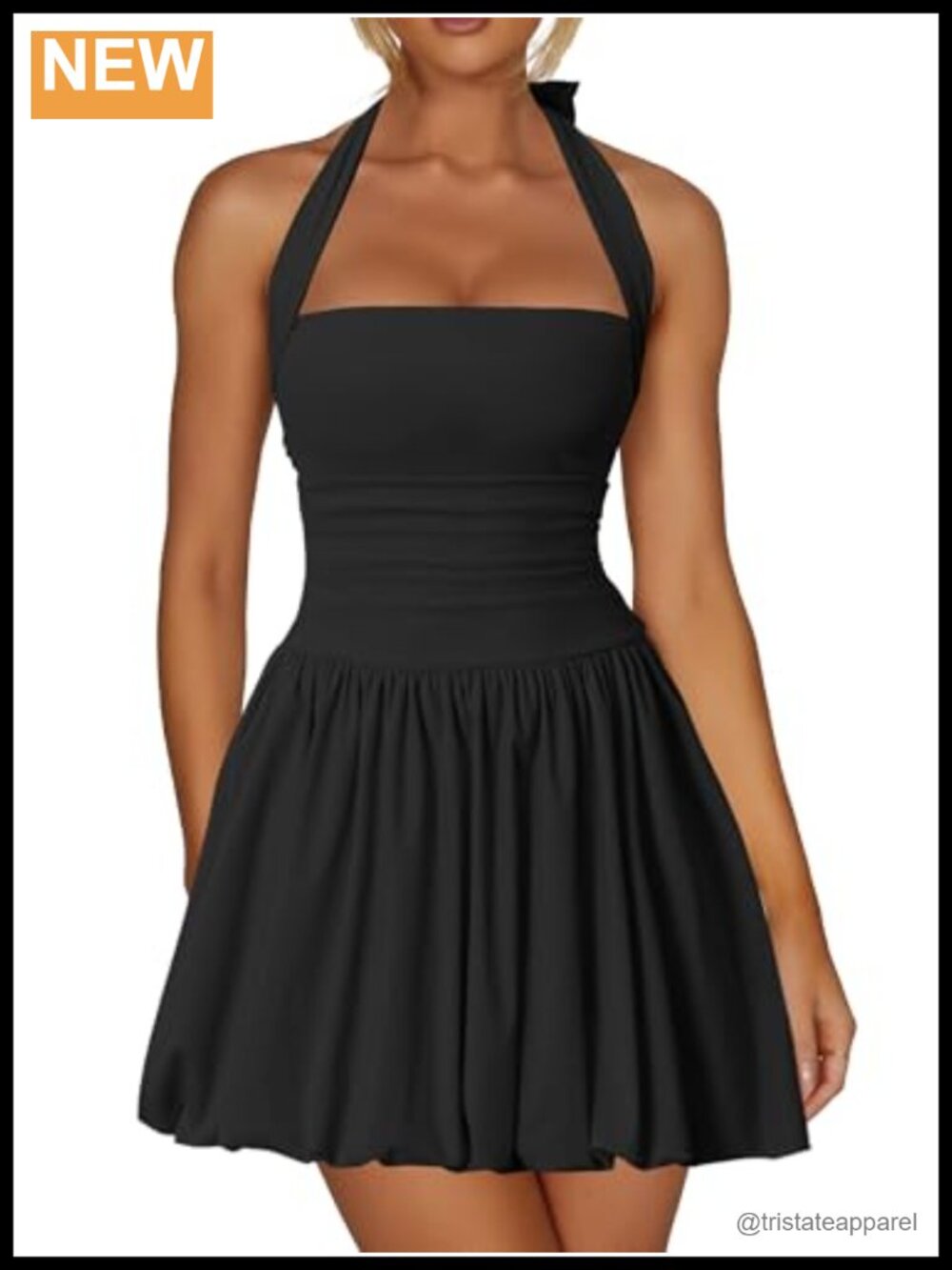 Halter Bubble Corset Mini Dress Bodycon Backless Sleeveless Club Party